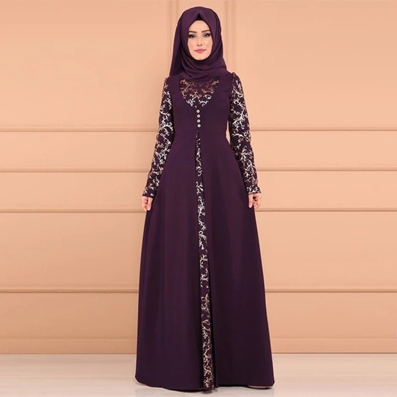 Abaya Musulmane Ramadan - Robe Longue Dubai Kaftan Maroc Turquie - MH KINDIA SHOP